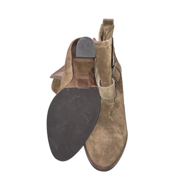 BURBERRY Size 38 1/2;  US 7.5 Brown Suede Chunky heel Boots - Picture 5 of 5